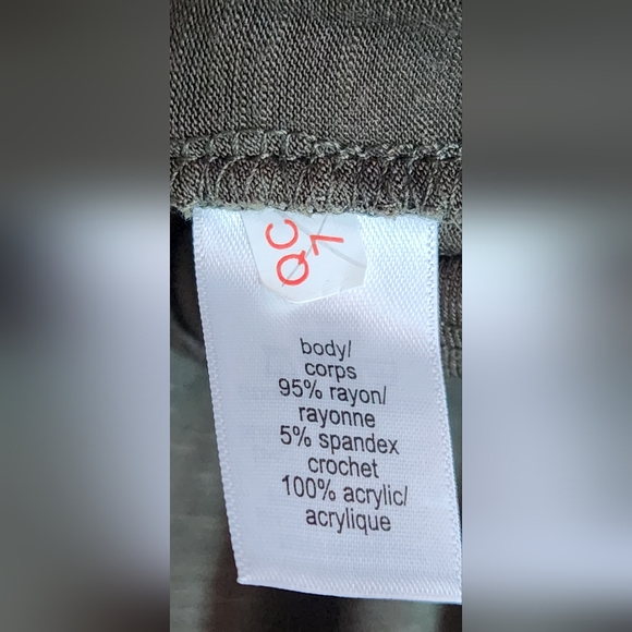 Maurices Olive Green Crochet Tank Top. Size: M - Picture 4 of 4